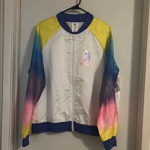 🆕Disneyland Resort- Women's Ombre Bomber Jacket - Yellow, Blue, Pink